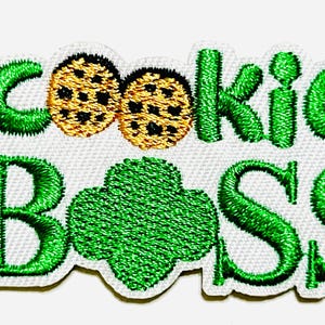 Girl Scout Cookie Embroidered Iron On Patches Cookie Boss