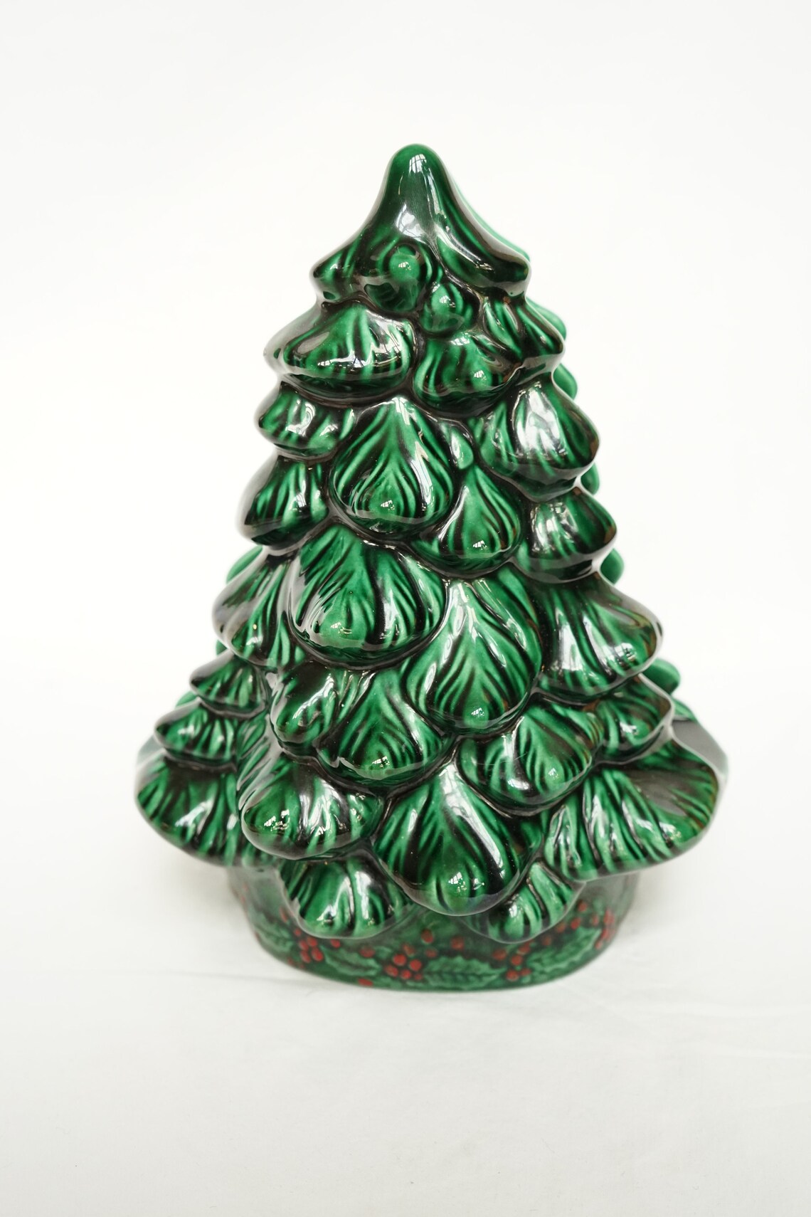 Vintage Ceramic Christmas Tree Napkin Holder Green Tree Etsy