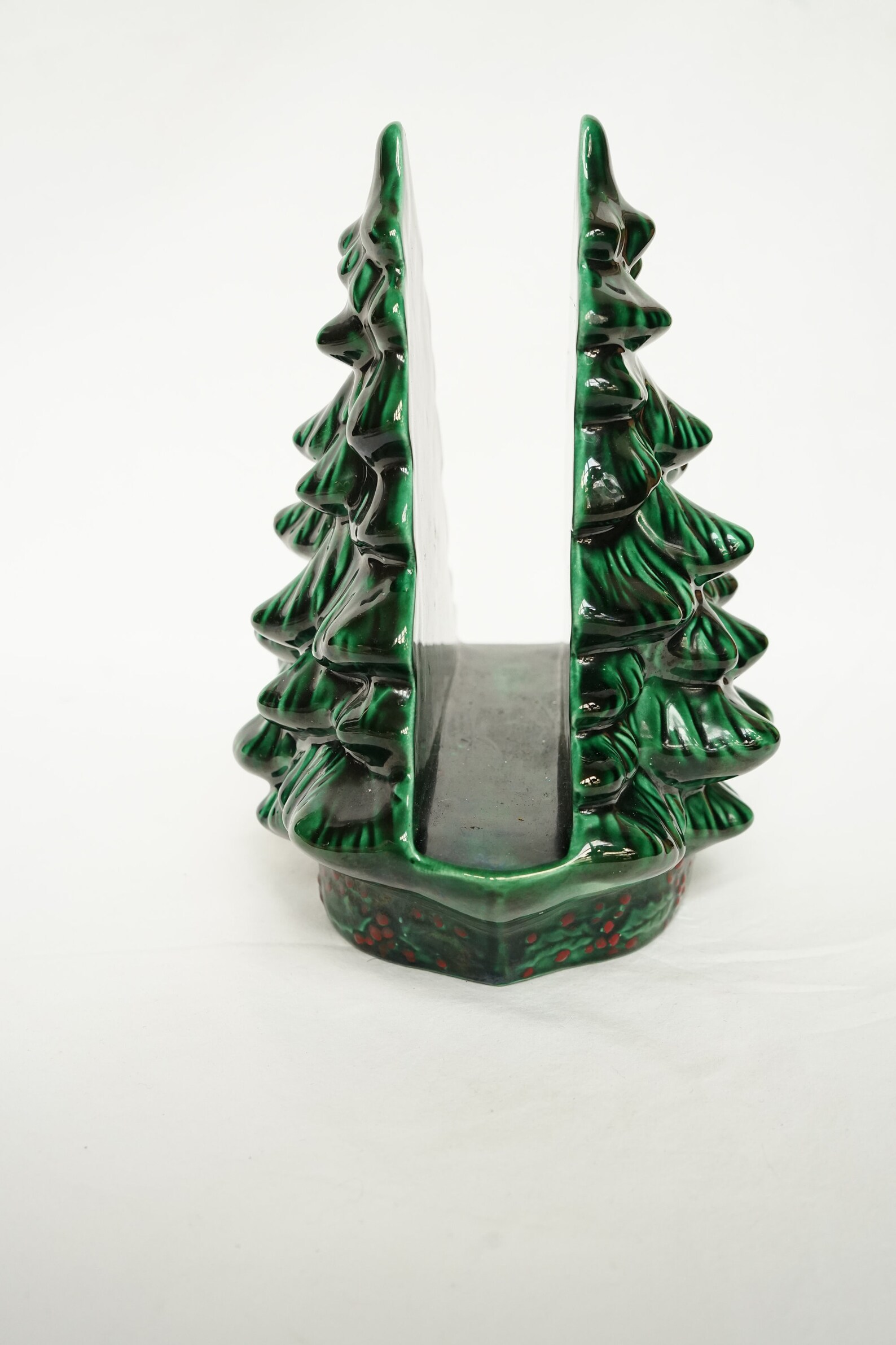 Vintage Ceramic Christmas Tree Napkin Holder Green Tree Etsy