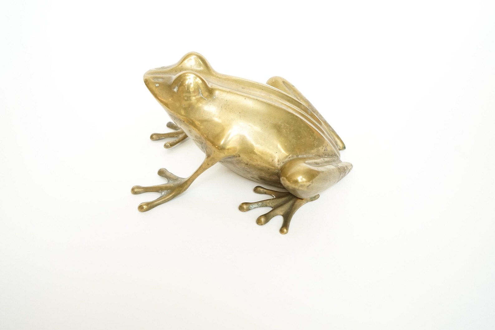 Large Brass Frog Figurine Vintage Brass Frog Boho Brass Etsy