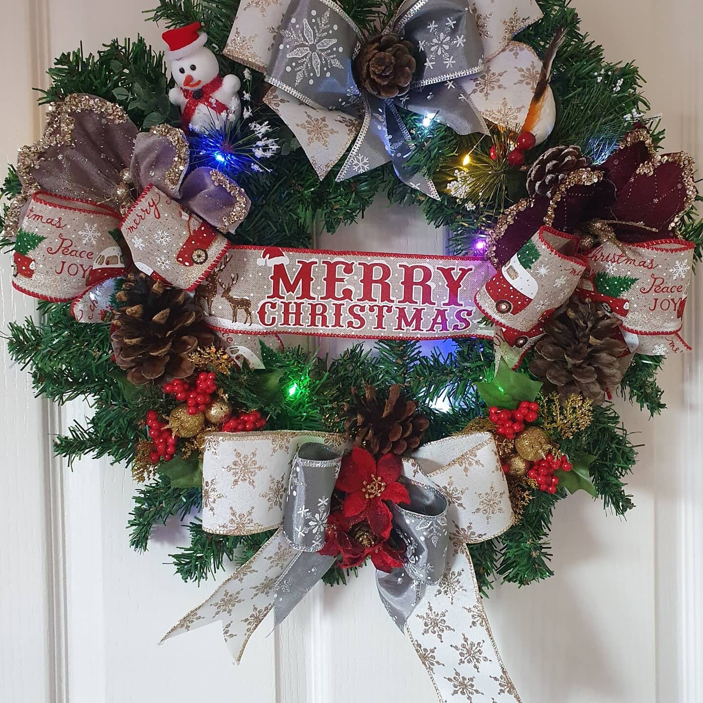 Couronne de Noël avec des lumières | Etsy Couronne de Noël avec des lumières | Etsy