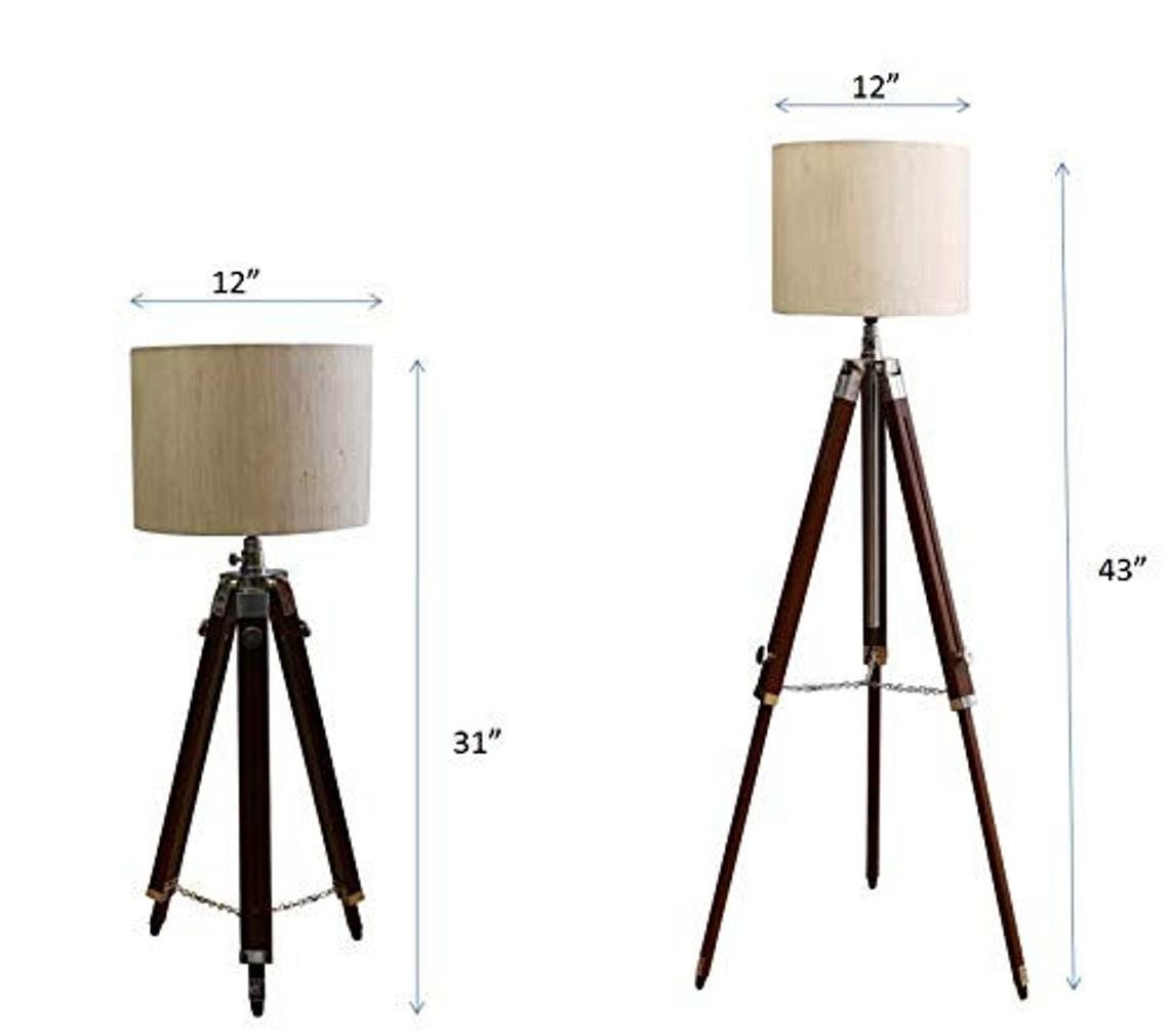 Two fold wooden tripod floor lamp stand for home decoration Etsy