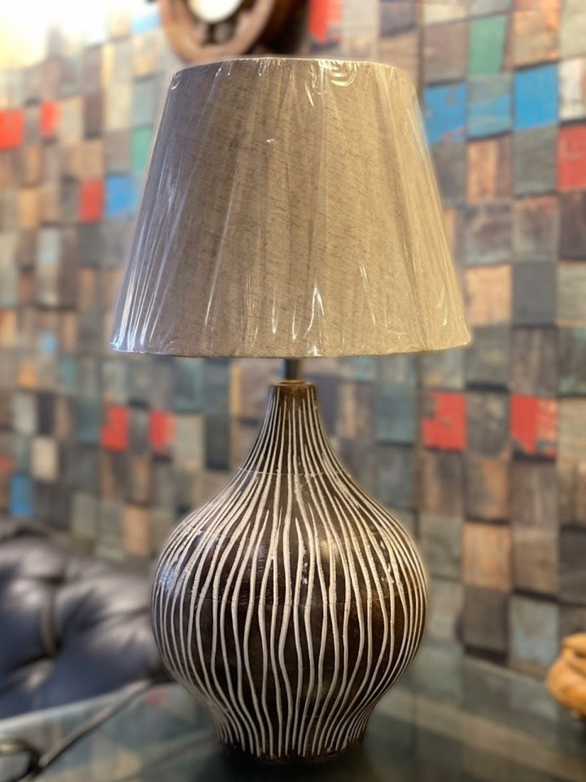 Antique wooden Pot Base Table Lamp without Shade Vintage Etsy