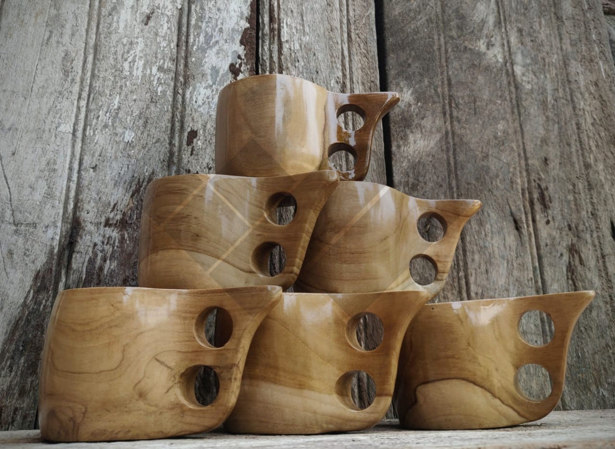 Wooden Handcrafted Premium Cup Set of 3 Cup Handcrafted Etsy