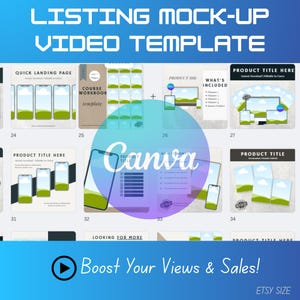 Animated Etsy Listing Video Template, Editable Canva M ockup for Digital Products, Drag and Drope Design, Instant Download