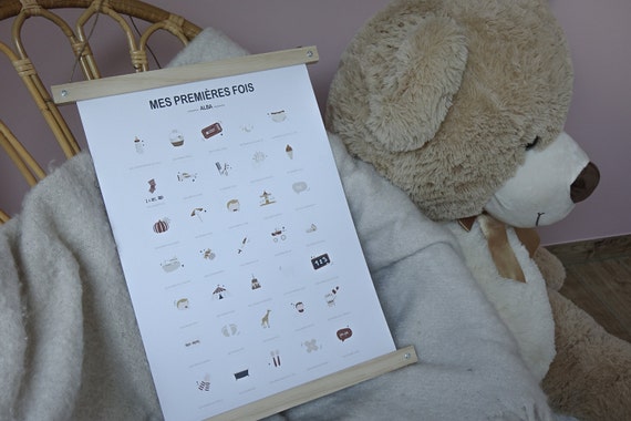 Affiche bébé mes premières fois à tamponner naissance - Etsy France