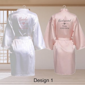 Wedding robe personalised wedding gown wedding dressing gown Satin robe image 1