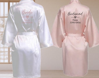 Wedding robe | personalised wedding gown | wedding dressing gown | Satin robe