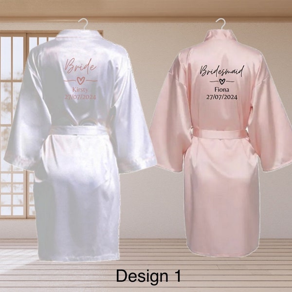 Wedding robe | personalised wedding gown | wedding dressing gown | Satin robe