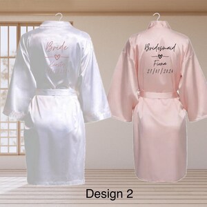 Wedding robe personalised wedding gown wedding dressing gown Satin robe image 2