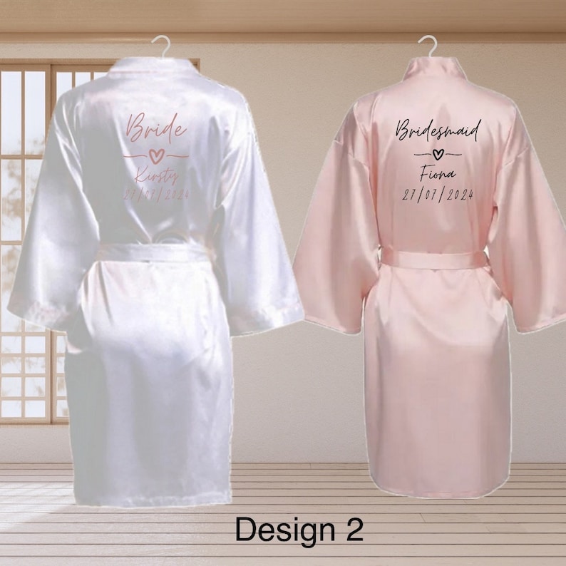 Wedding robe personalised wedding gown wedding dressing gown Satin robe image 2