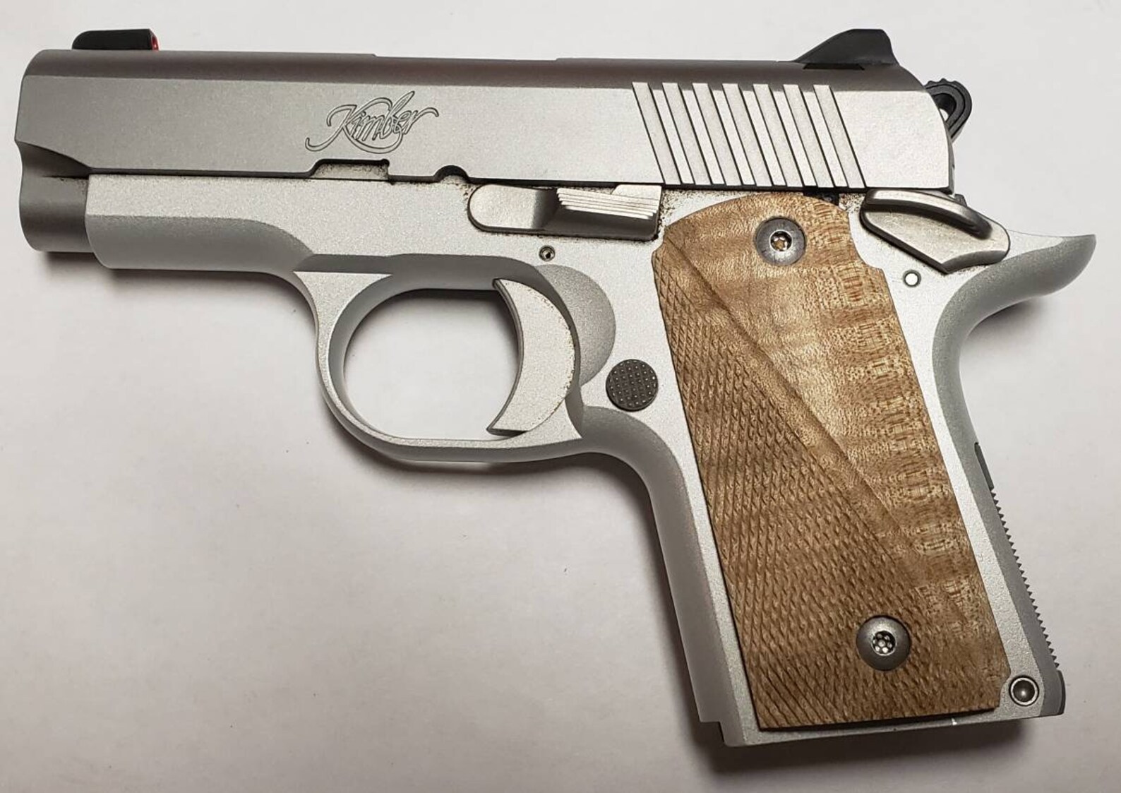 Kimber Micro 9 grips in stabilized Curly Maple. Etsy