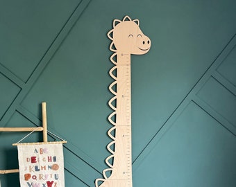 Dinosaur Growth Chart Personalized growth chart Wooden Nursery Decor Safari nursery decor Custom growth chart