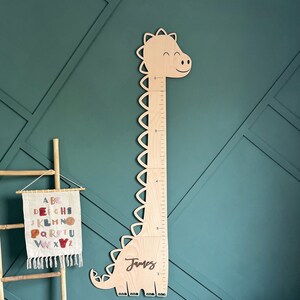 Dinosaur Growth Chart Personalized growth chart Wooden Nursery Decor Safari nursery decor Custom growth chart