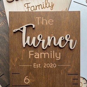 Family Height Chart Personalized Growth Chart Baby Growth Chart Wooden Nursery Decor  Family Wall Decor Height Chart for Kids