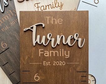 Family Height Chart Personalized Growth Chart Baby Growth Chart Wooden Nursery Decor  Family Wall Decor Height Chart for Kids