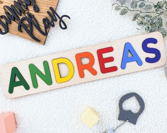 Personalized Name Puzzle, Wooden Toys for Toodler, 1st Birtday Name Puzzle, Baby Gift, Personalized Name
