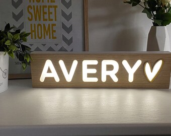 Personalized Name Night Light,Baby Room Decor, Baby Toddler Night Light Kids, Name Sign, Custom Baby Gift,I love you