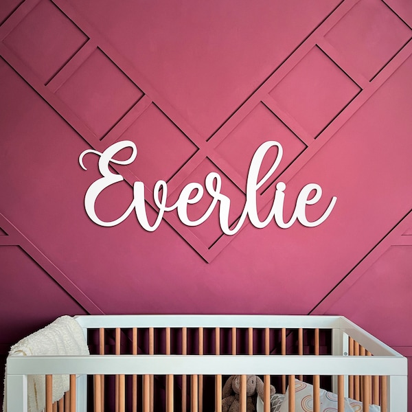 Letrero de nombre de madera, letrero de nombre para decoración de pared de guardería, letrero de nombre de cuna, decoración de guardería personalizada, regalo de Baby Shower, letrero de nombre de madera personalizado