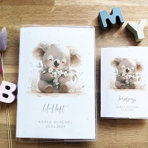 Koala U-boekje & vaccinatiebewijs omslag | oerwoud | Personaliseerbare naam en datum | U-boekje met vak | Omslag examenboekje | Vaccinatiecertificaat dekking