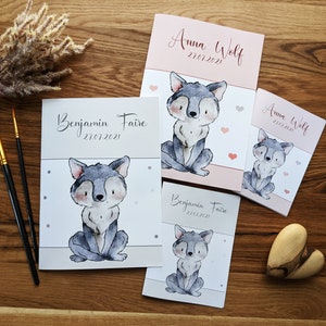 U-boekje en vaccinatieboekje omslagset - Wolf | Hoes voor examenboekje en vaccinatiebewijs | Beschermhoes voor U-boekje en vaccinatiebewijs