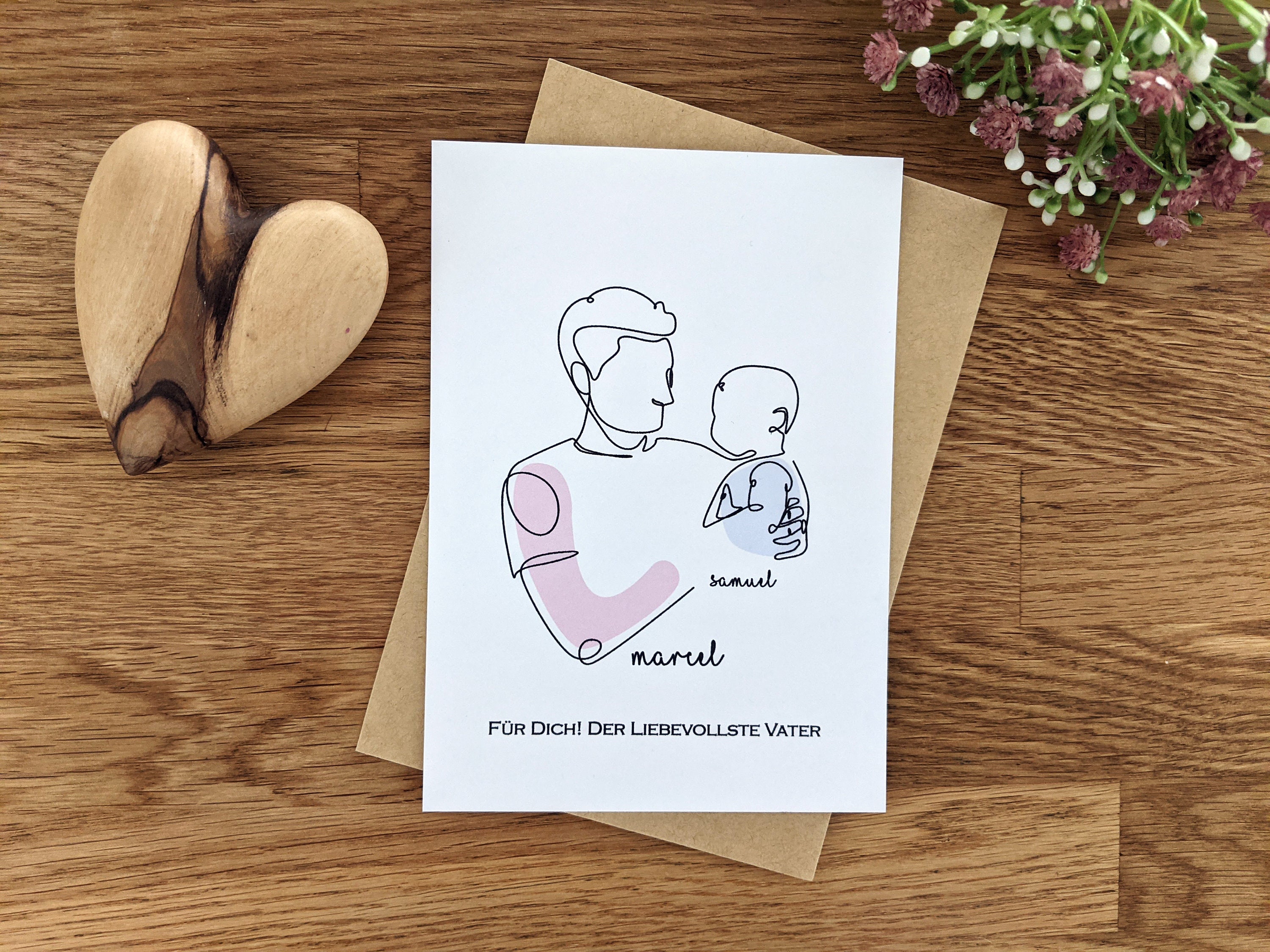 Karte Vater und Baby personalisiert Geschenk für Vater zur - Etsy