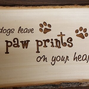 Hunde Hinterlassen Pfoten Auf Ihrem Herz Laser graviert Hängend Leben Rand HolzSchild Hunde Wand Deko