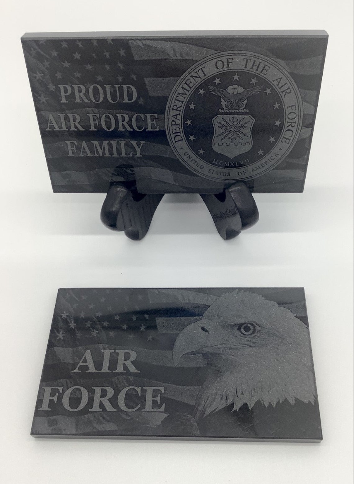 Military Desk Plaque Laser Engraved Black Marblearmy Navy Air Etsy