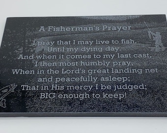 QSHPO A Fisherman's Prayer Metal Sign Vintage Farm Decor Plaque Fisherman Fishing
