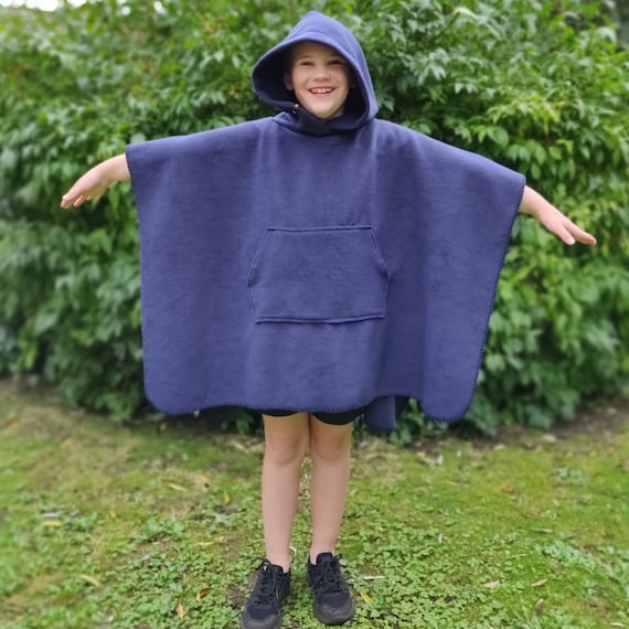 Navy Blue Fleece Hooded Blanket Scout Guide Camp Blanket Poncho Etsy Canada