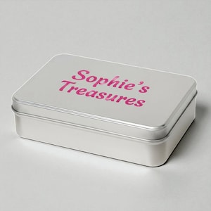Personalised Silver Coloured Storage Tin