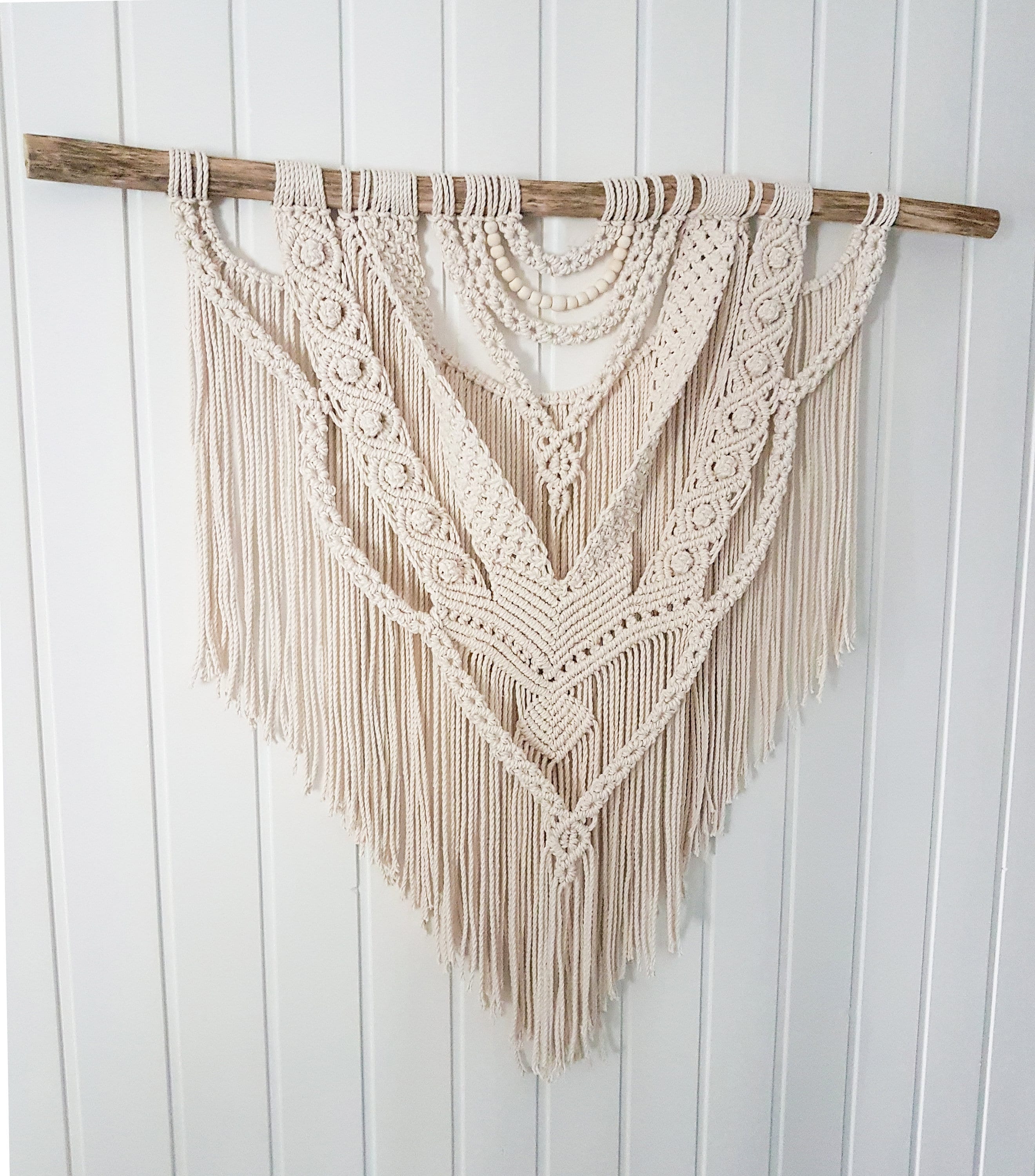 Décoration Murale Bohème, Tête de Lit en Macramé - Elise