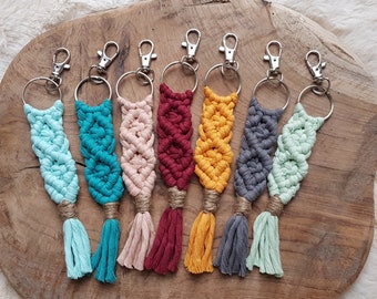 Porte-clés en macramé, bijoux de sac - DIAMANT // Idée cadeau // BOHO