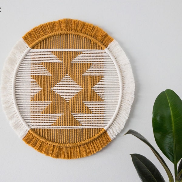 Macramé moderne, décoration murale, motif géométrique - Aztèque 2 // Idée cadeau // BOHO