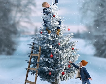 Christmas Tree digital backdrop