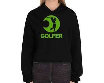 Crop Hoodie Golfer, personalized gifts, hooded sweatshirt, Sweatshirts, Womens sweatshirt,