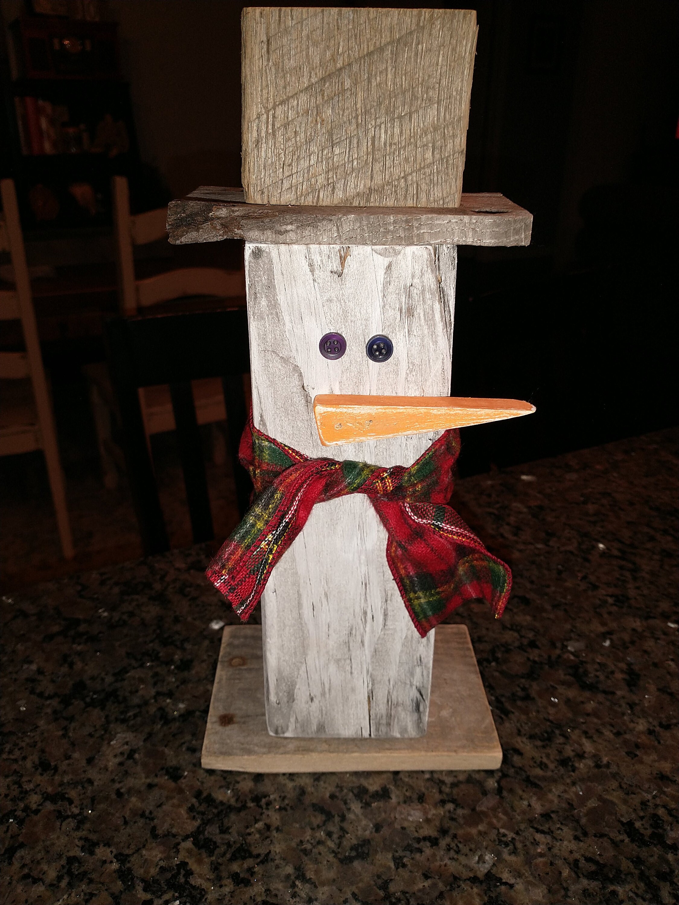 Madera hecha a mano desgastado primitivo muñeco de nieve | Etsy