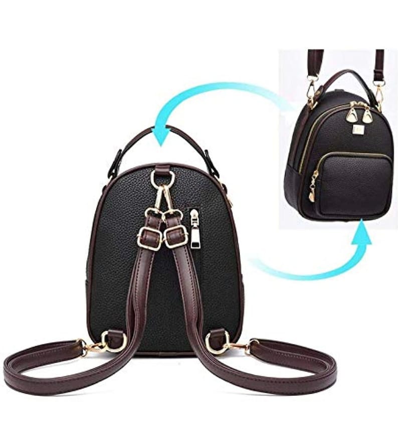 Mini 2 in 1 backpack shoulder bag with straps for women girls