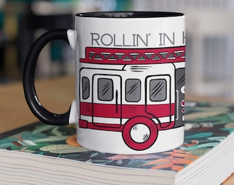 Rollin' In Hot Fire Truck Mug