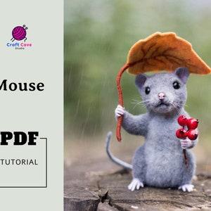 PDF Needle Felted Mouse tutorial, mouse tutorial,needle felted animal ,felt sculpture tutorial, felted toy, felted mouse pattern