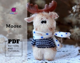 PDF moose pattern, plush moose, moose tutorial, stuffed toy, soft moose, moose pattern, pattern PDF,step by step tutorial,printable pattern