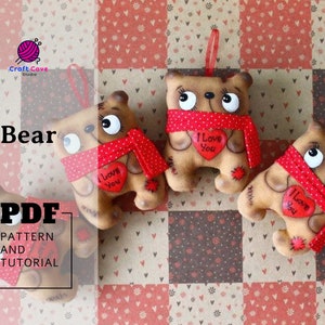 PDF pattern bear, Sewing pattern toy, Digital download, Cute sewing patterns, pdf file bear, Stuffed animals, Toys diy