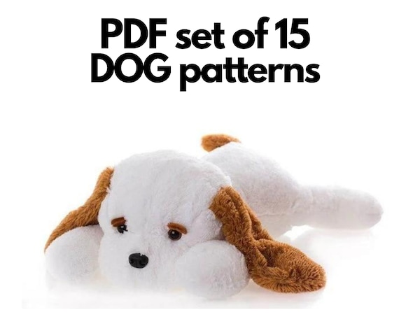 Set of 15 PDF Dog Toy Patterns WITHOUT INSTRUCTION, 3 Sizes Dog