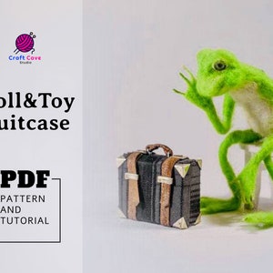 PDF Puppenkoffer Schnittmuster, Spielzeugkoffer Anleitung, Puppentasche Schnittmuster und Anleitung, Spielzeugtasche Schnittmuster,Miniatur Koffer Schnittmuster,Vintage Puppentasche
