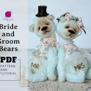 PDF bride and groom toy,sewing pattern,bear sewing tutorial,newlywed  tutorial pdf,soft toy pattern pdf,newlywed gift,toy for wedding decor