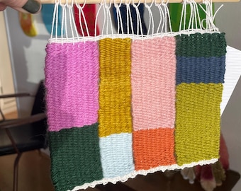 Minimal Colorblock Geometric Woven Tapestry Wall Art