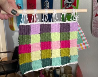 Cool Tones Buffalo Check Geometric Tapestry Wall Hanging Art