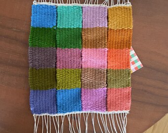 Bright Plaid Modern Woven Tapestry Wall Art