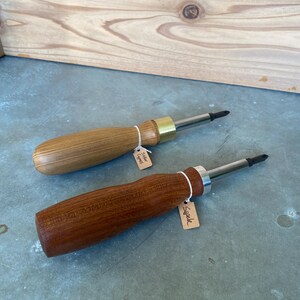 6-in-1 Screwdriver | Sinker Cypress or Sapele Wood | Unique Artisan Craft | Multi-Functional Tool | Perfect for Gifting