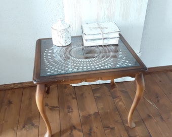 Side table vintage wood, small table, coffee table